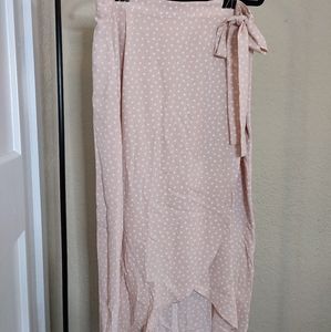 Max Studio Wrap Chiffon Skirt with Tie Waist